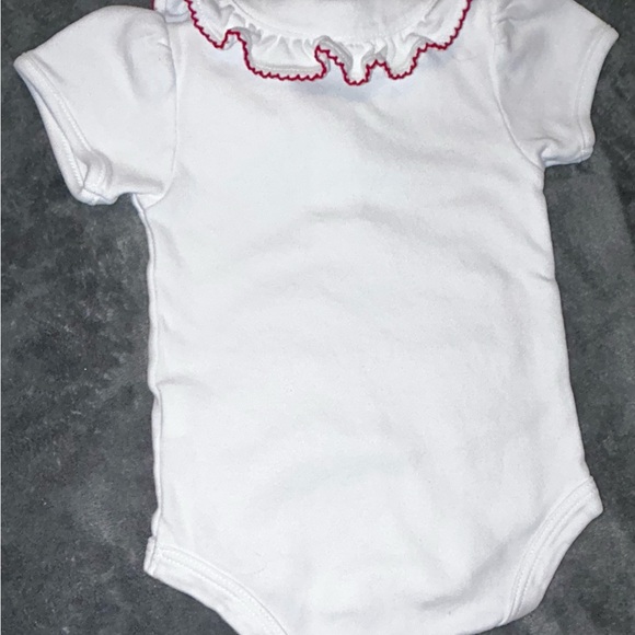 Little English bodysuit with red trim on collar sz 3 months EUC smoke free home - Picture 4 of 4